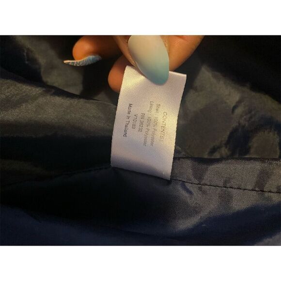 Gallery Women's Blue Mid-Length Raincoat Jacket Size M - Picture 5 of 8